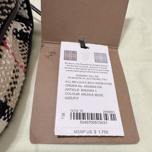 BURBERRY Mini Lola Woven Check Bag - Picture 16 of 16